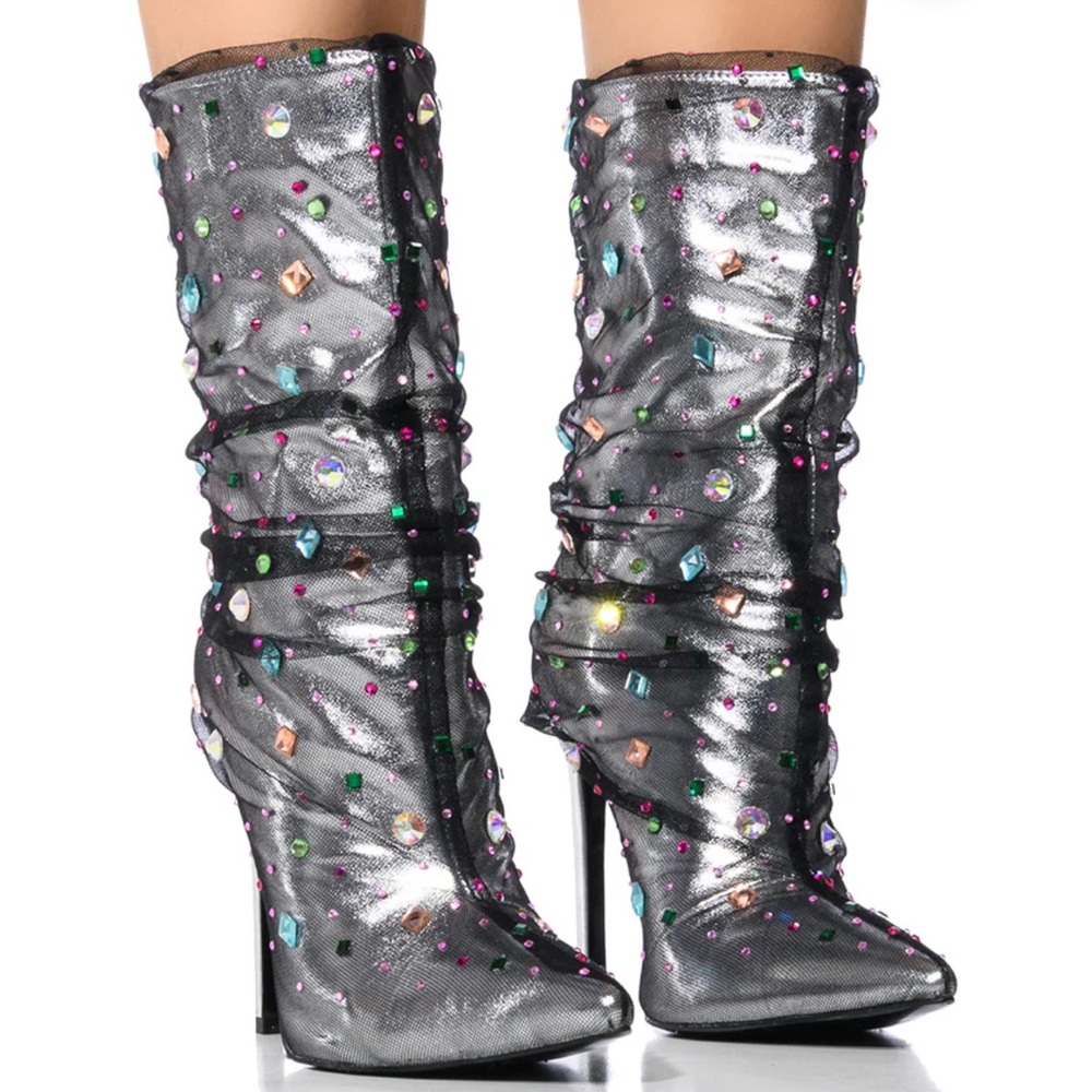 AZALEA WANG LIORA BLACK GEM BOOTIE